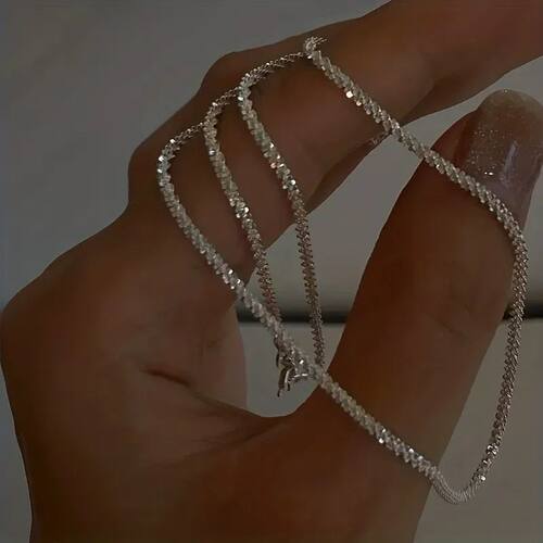 Hot new 40-75cm Sterling Silver Necklace 16-30 Inch