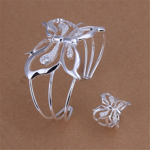925 sterling Silver ring Bracelets Jewelry set fine wide Big