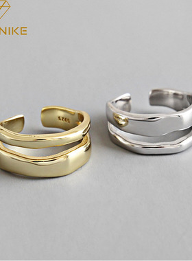 2024 New Silver Color  Trendy Elegant Twist Two Circle