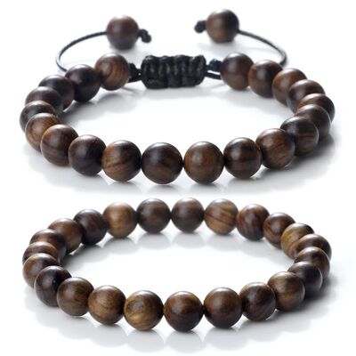 6/8/10mm Wooden Beads Handmade Bracelets Prayer Black