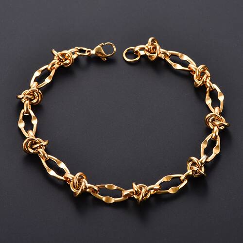 Punk Stainless Steel Chunky Lip Knot Chain Bracelet for