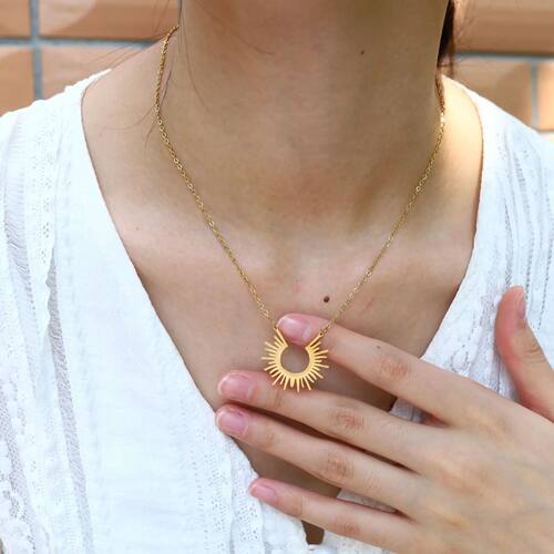 New Stainless Steel Jewelry Geometric Pendant Necklace for