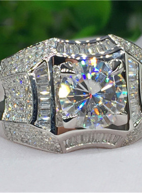 Luxury Solitaire Male 1ct Lab Diamond cz Ring 925 sterling