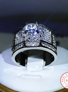 925 Sterling Silver Hot Luxury AAA White Zircon Engagement