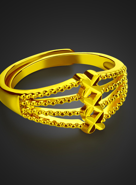 Female Classic Golden Wedding Ring  Fashion 100% 925