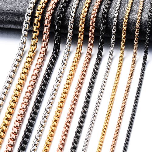 Width 2/3/4/5mm Stainless Steel Square Box Curb Link Chain N