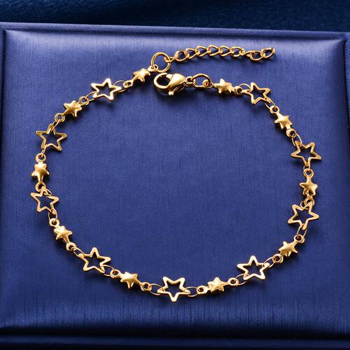 7mm Cute Stainless Steel Star Bracelet Link Hand Chain for