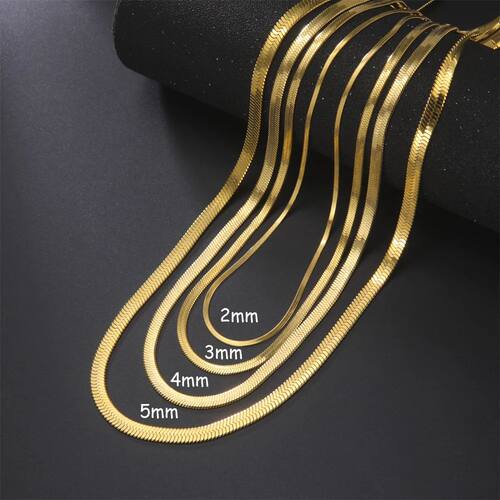 Stainless Steel Snake Chain Necklace for Women Men Gold