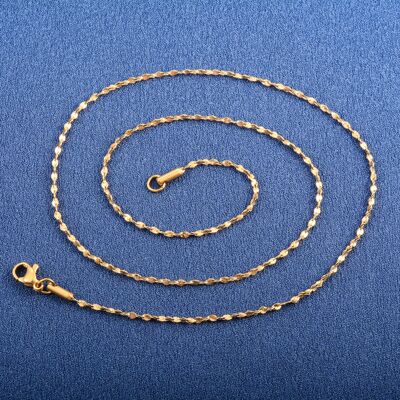 Dainty Women Necklace Glitter Cable Chain Stainless Steel