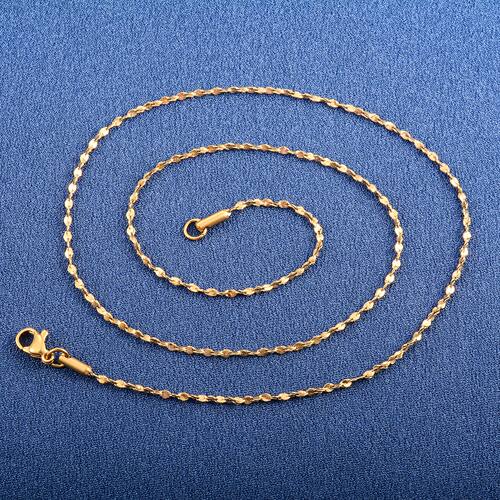 Dainty Women Necklace Glitter Cable Chain Stainless Steel
