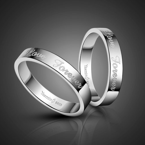 Fashion 925 Sterling Silver Forever Love Engagement Ring