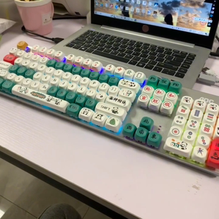 电竞机械键鼠套装 新款 麻将风机械键盘全键青轴热插拔电脑电竞套装