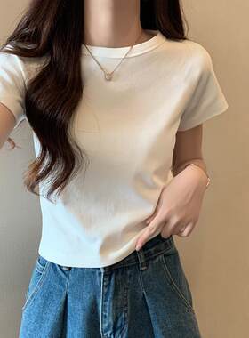 新款正肩纯棉短袖t恤女