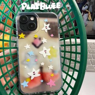PlayBluee 原创星星人亮面双层手机壳适用于17pro16华为磁吸