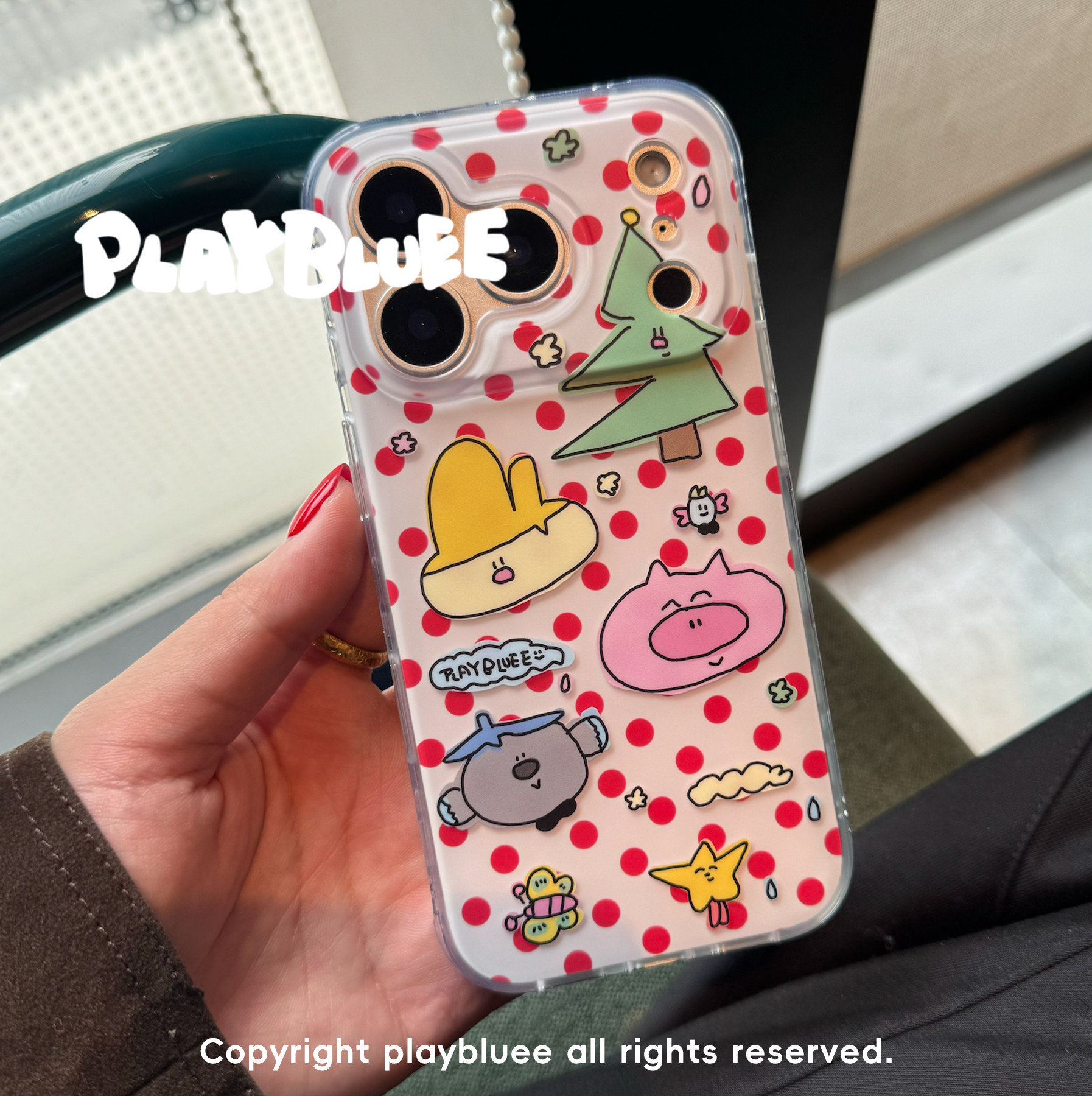 PlayBluee 原创红色波点小动物磨砂手机壳适用于17pro华为磁吸,个性定制/设计服务/DIY,手机壳/保护套定制,淘宝优惠券,粉丝福利购,淘宝优惠卷