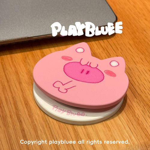 PlayBluee 原创粉粉猪猪可爱磨砂磁吸气囊伸缩支架苹果16华为