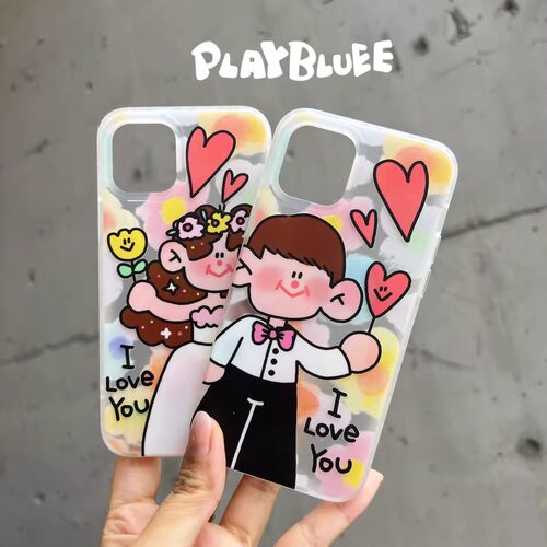 原创情侣结婚磨砂手机壳