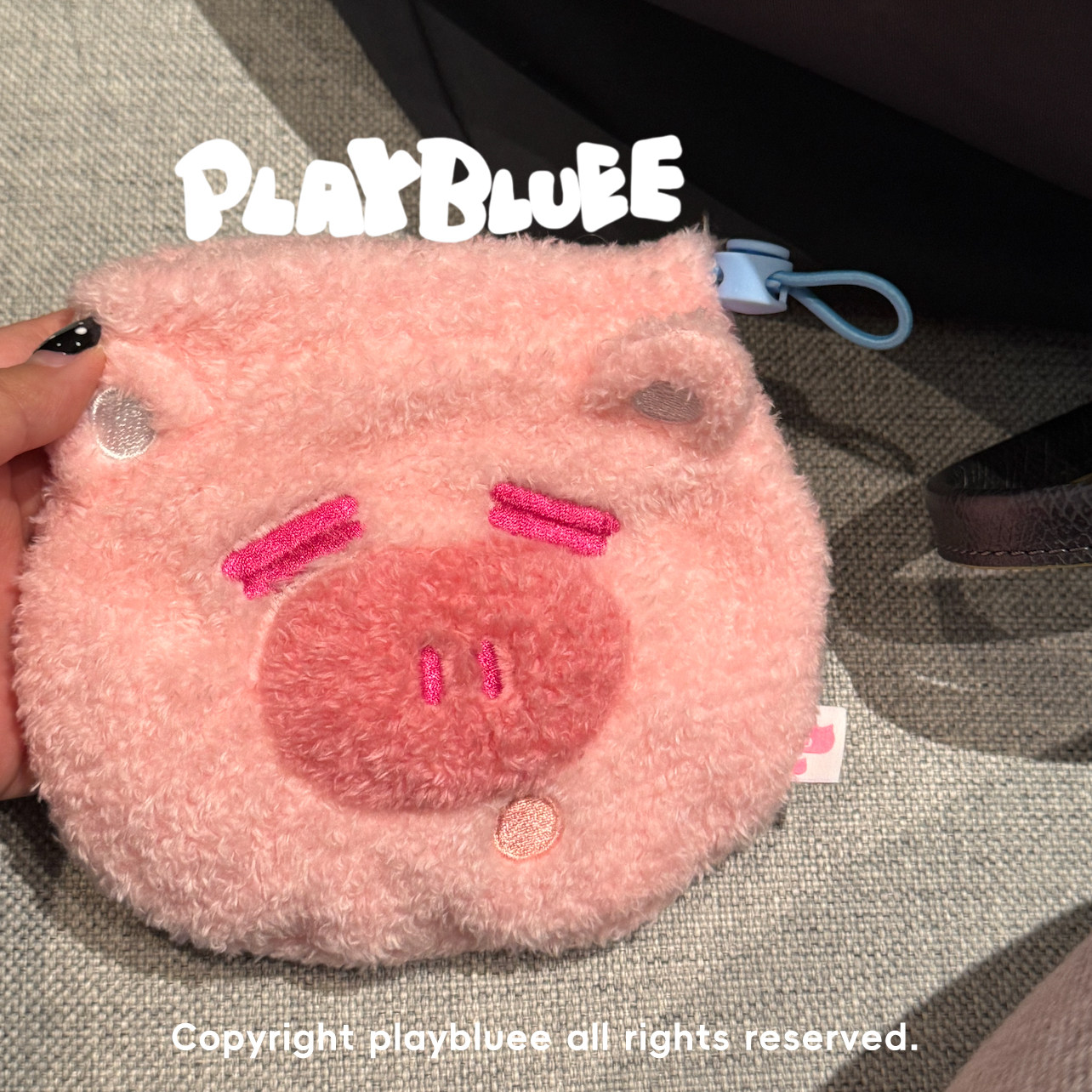 PlayBluee原创小猪包束口袋收纳袋化妆包毛绒可爱礼物