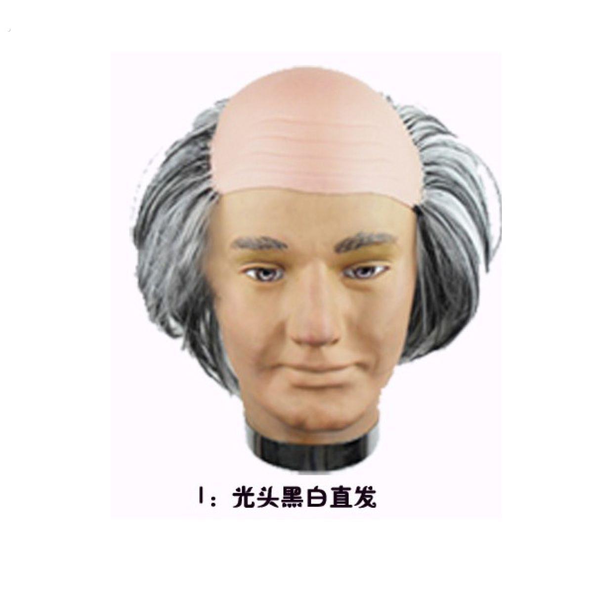 秃头头套光头秃顶搞笑假发东洋武士耶诞节万圣节化妆舞会道具演出