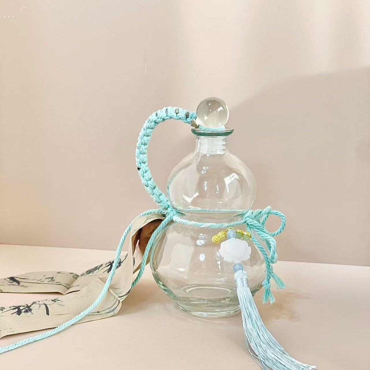 漂亮的玻璃水杯绝美咖啡杯夏日直饮水杯茶杯外出携带葫芦创意水瓶