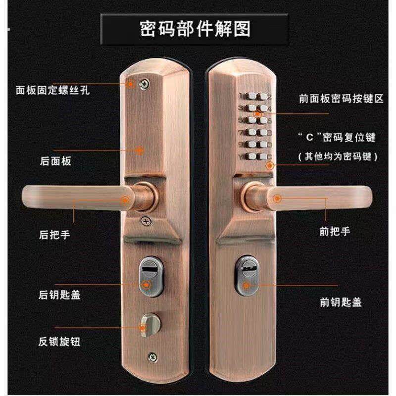 机械密码锁防盗门铁门不锈钢复合门入户钢门别墅户外大门防锈防雨