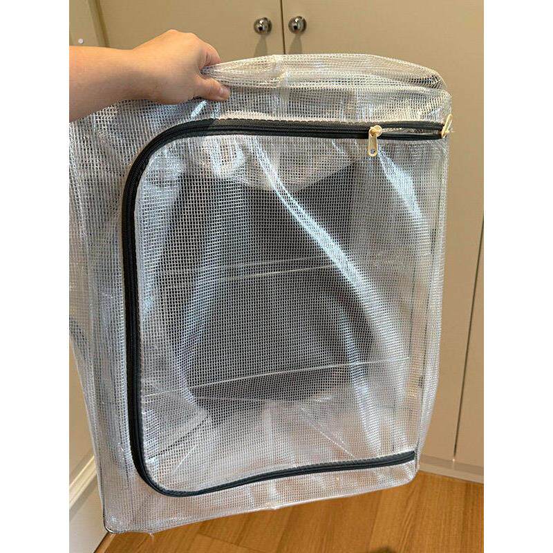透明衣物收纳箱可折叠超大号全透钢架衣服柜整理箱防水带盖大容量