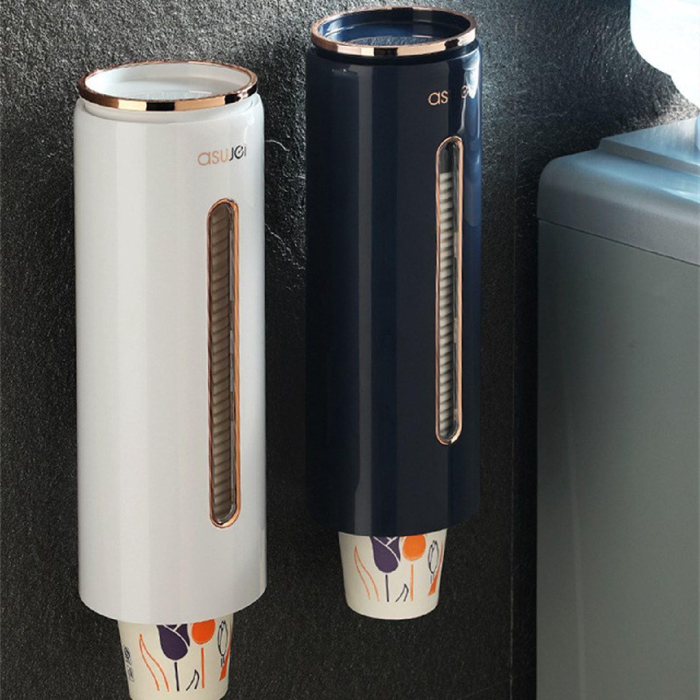 纸杯架取杯架放一次性杯子水杯收纳盒神器饮水机自动落杯器置物架