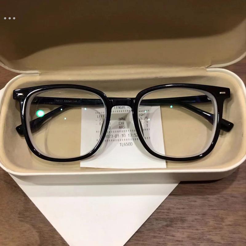黑框素颜眼镜方圆脸眼镜大脸专用学生近视眼镜防蓝光眼镜专业配镜