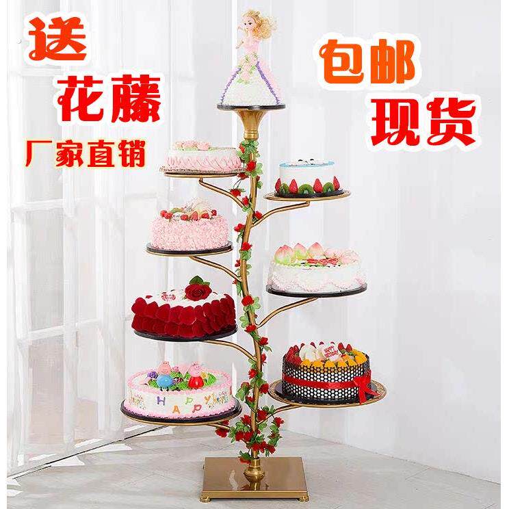 欧式新款多层树形铁艺蛋糕架子6层8层10层12层生日婚庆婚礼展示台