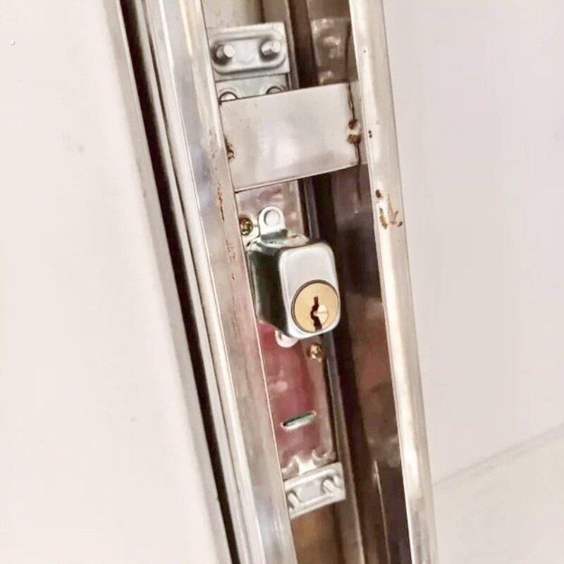 双舌碰锁外装门锁铁门锁不锈钢防盗窗锁栅栏移门锁大门老式拉门图片