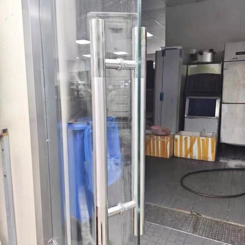 特厚拉门把手无指纹扶手304不锈钢无框门圆管中砂拉手防盗门