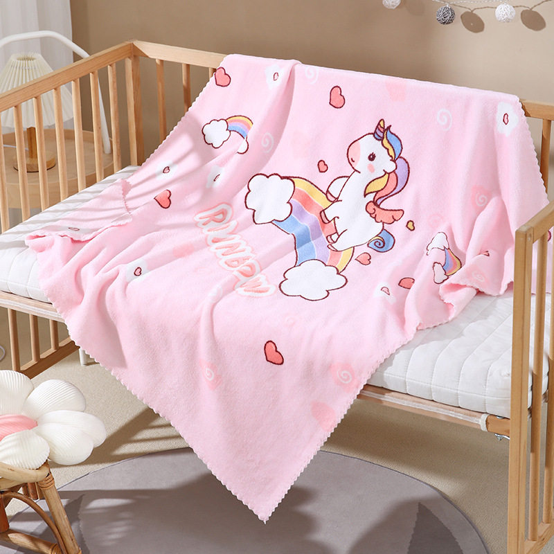 婴儿毛毯宝宝盖毯儿童珊瑚绒浴巾加厚吸水幼儿园午睡毯子厂家