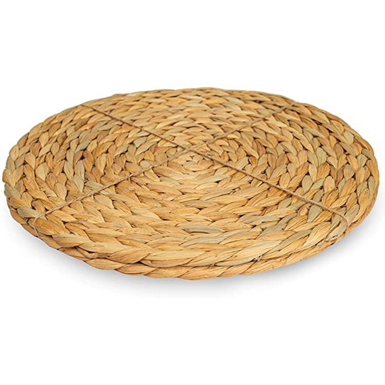 极速Weaving water lhyacixnth straw Fwoven round mat dining t