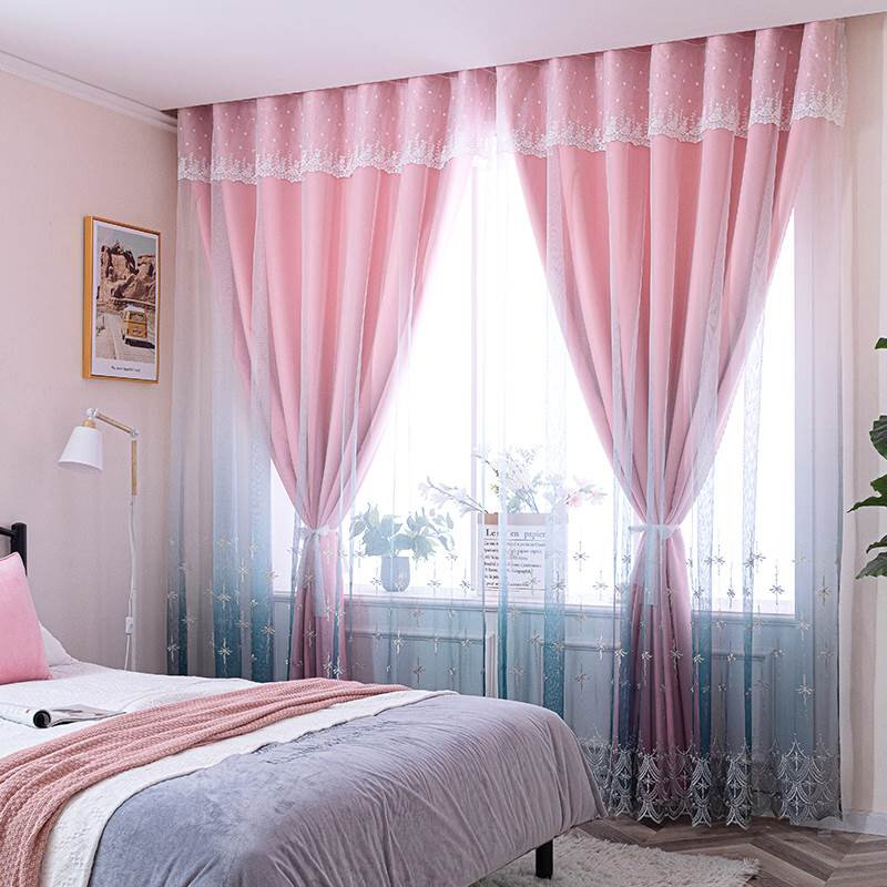 极速Curbtain hole-free installation starry Nordic c simple h