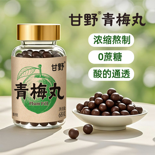 甘野青梅丸陈皮丸0蔗糖酸爽梅精学习加班熬夜犯困青梅碱性食物