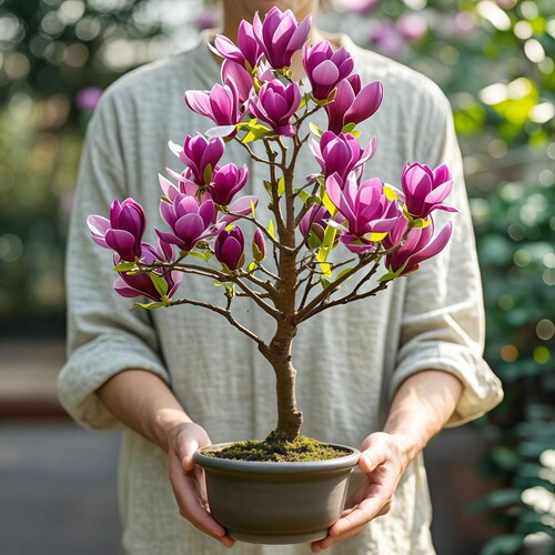 冬季矮化玉兰花树苗带花苞紫玉兰盆栽南北方种植庭院四季花卉耐寒
