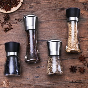 胡椒研磨器手动芝麻花椒海盐研磨瓶黑胡椒粉研磨器家用厨房调料瓶