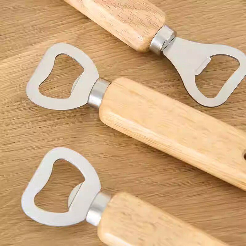 创意饮料起泡酒木柄啤酒起子网红啤酒实木手柄开瓶器启瓶器酒启子