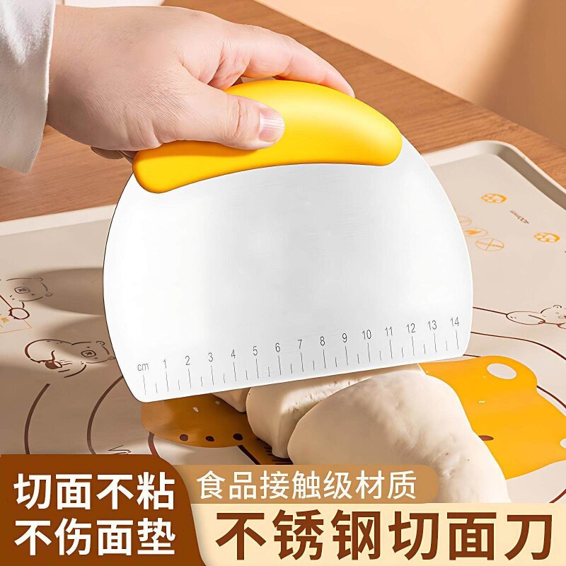 半圆切面刀不锈钢刮刀烘焙刮板面团切刀刮片硅胶厨房切面专用切刀