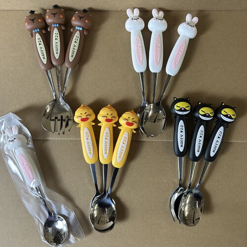 卡通便携餐具304不锈钢勺子