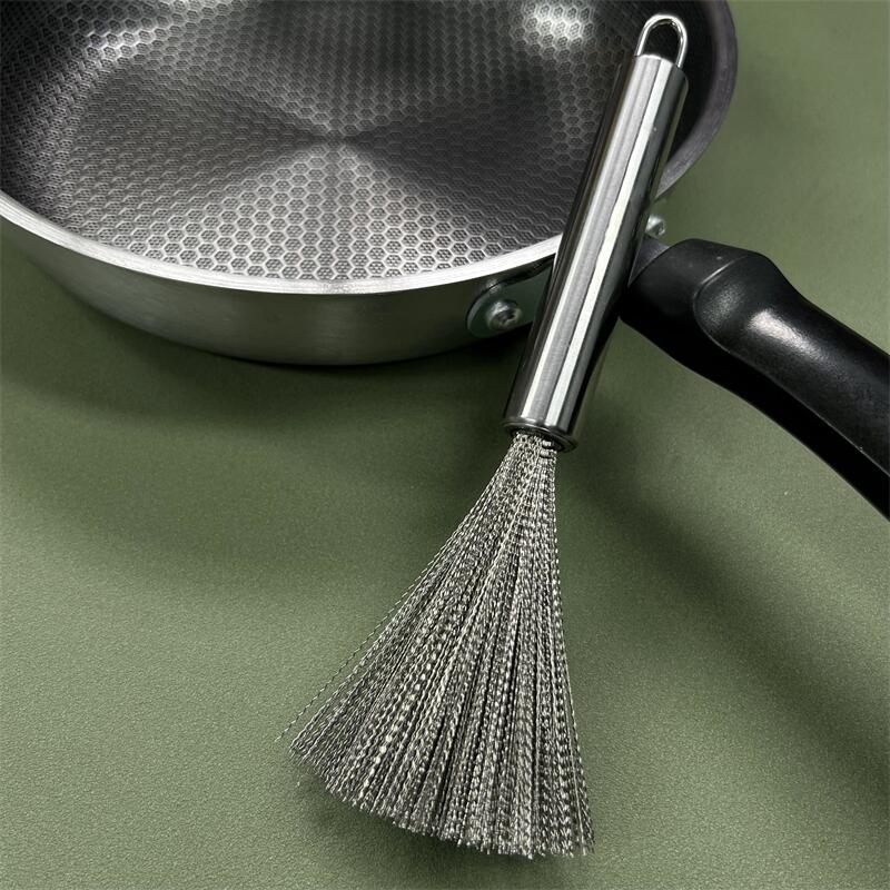 家用长柄钢丝刷锅刷实用不锈钢洗锅碗刷子厨房专用刷锅神器清洁刷