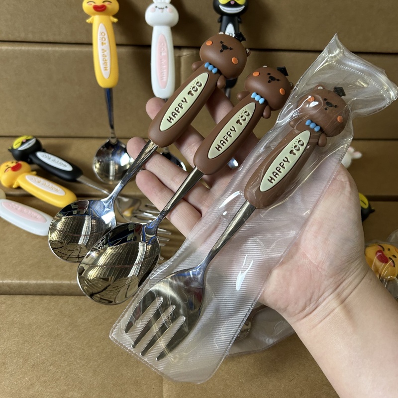 卡通便攜餐具304不銹鋼勺子