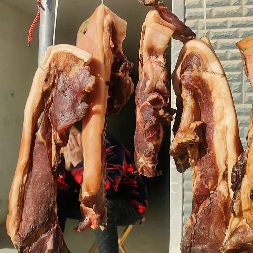 【腊肉】信阳新县特产农家自制本地黑猪腊肉五花肉瘦肉自然风干