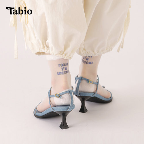 Tabio英文玻璃丝袜女日系甜美