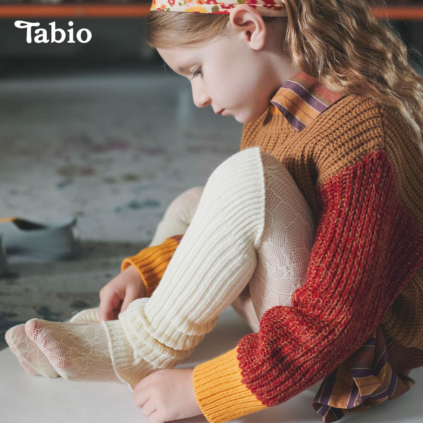 Tabio儿童袜套女防滑保暖y2k百搭小腿袜子女堆堆袜腿套长筒袜长袜