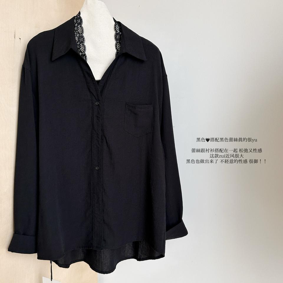 【YB做货】假两件蕾丝长袖衬衫