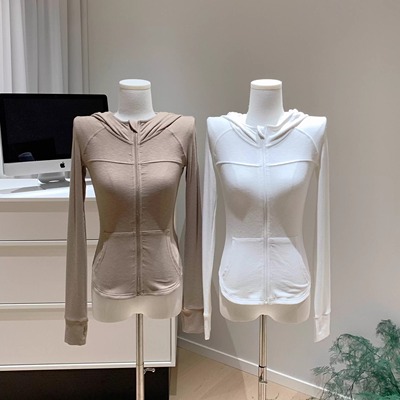 韩系氛围感早秋上衣拉链针织开衫