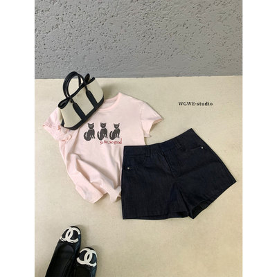 超火复古百搭直筒牛仔短裤子女夏