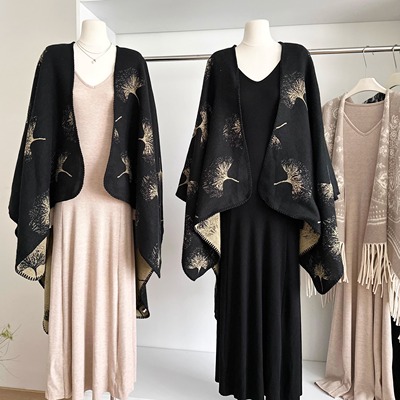 秋围巾两用新中式披风大斗篷外套