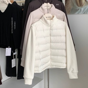 不臃肿 轻暖摇粒绒立领羽绒服女高级2025秋冬新加绒设计感短外套
